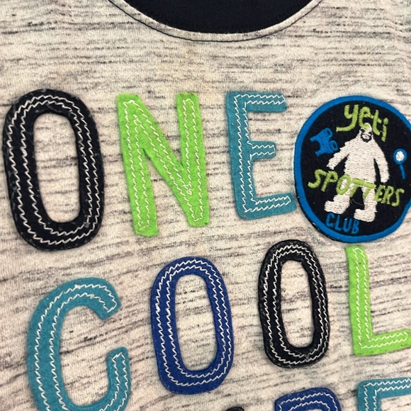 GYMBOREE Toddler Boys 2T One Cool Dude Yeti Patch Appliqué Long Sleeve Shirt - Picture 2 of 7